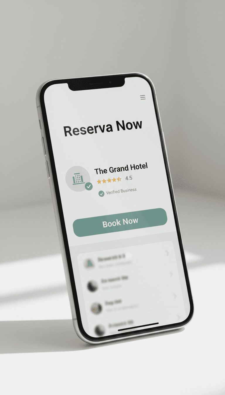 Reserva Now verified listing with real reviews on mobile screen